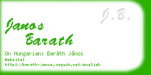 janos barath business card